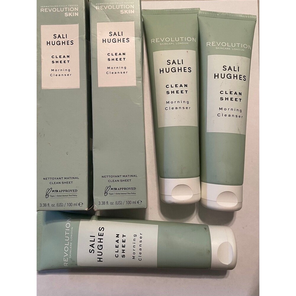 REVOLUTION SKIN Sali Hughes CLEAN SHEET Morning Cleanser 3.38 Fl Oz Bundle X5